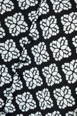 Geo Print Button Front Blouse