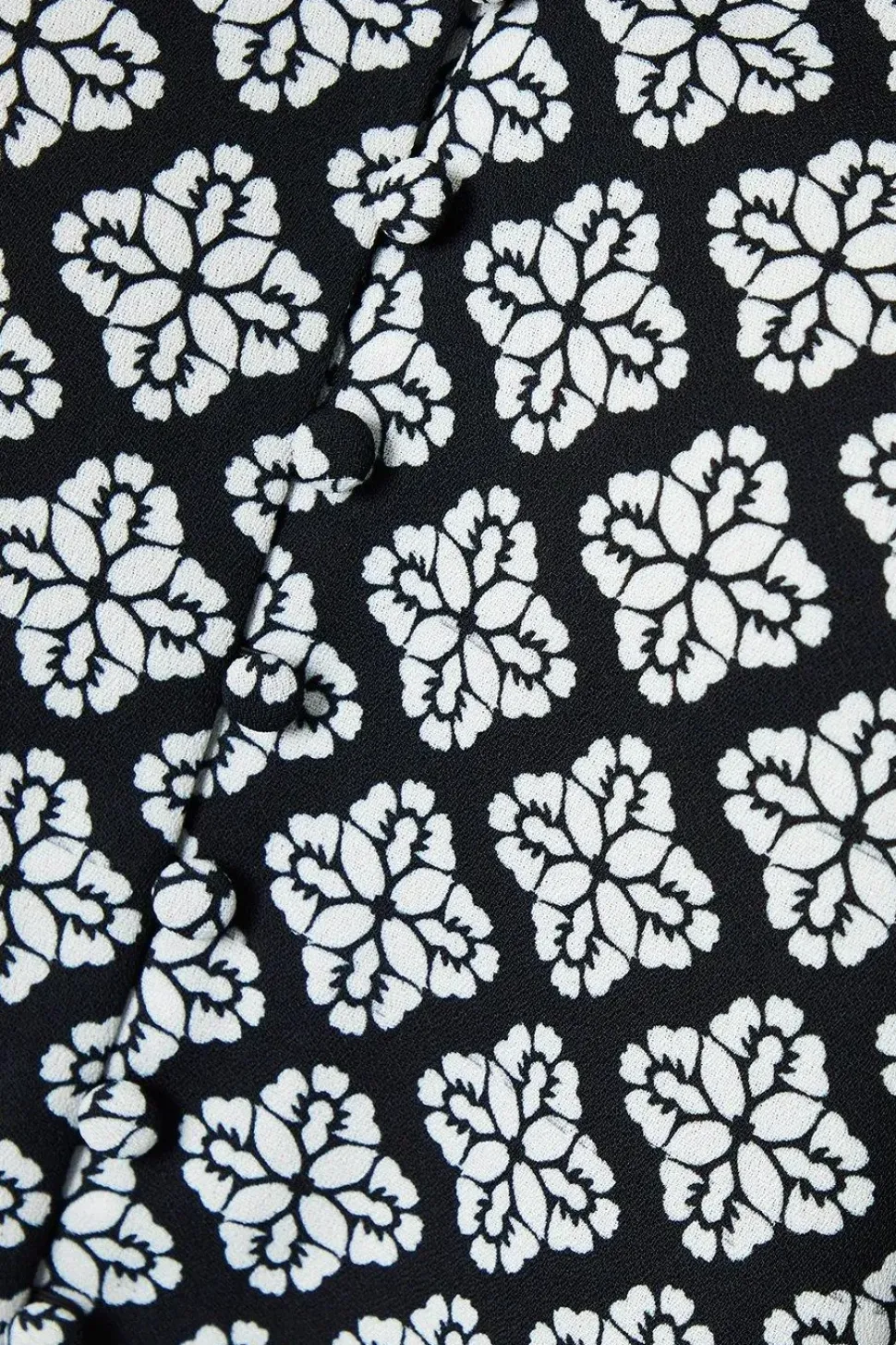 Geo Print Button Front Blouse