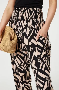 Geo Print High Waist Harem Pants