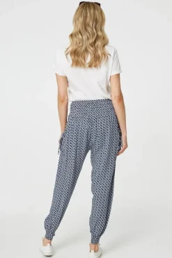 Geo Print Pocket Detail Harem Pants
