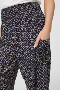 Geo Print Pocket Detail Pants