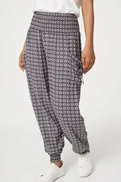 Geo Print Pull On Harem Pants