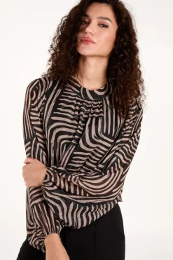 Geo Swirl Bubble Hem Top