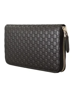 GG Supreme Canvas Zip Around Wallet Black