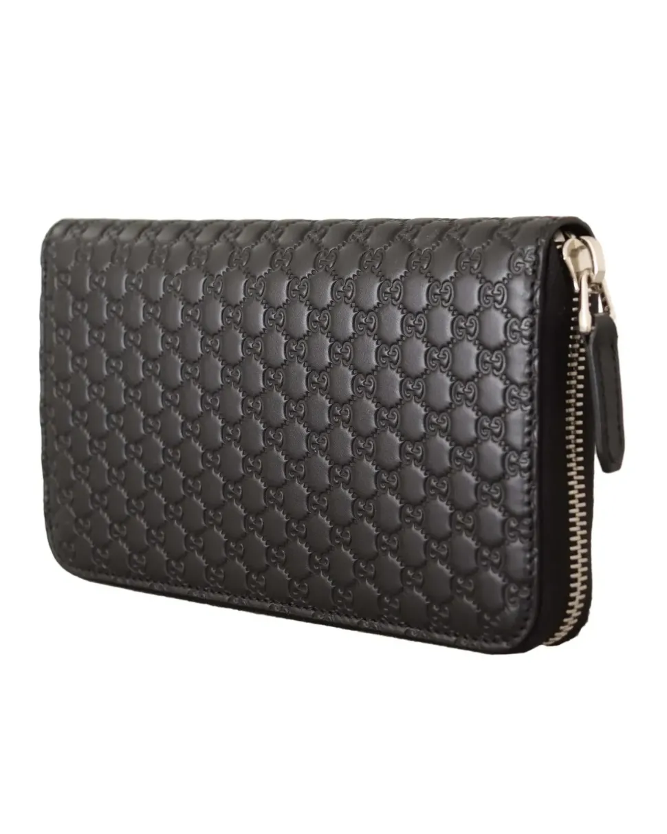 GG Supreme Canvas Zip Around Wallet Black