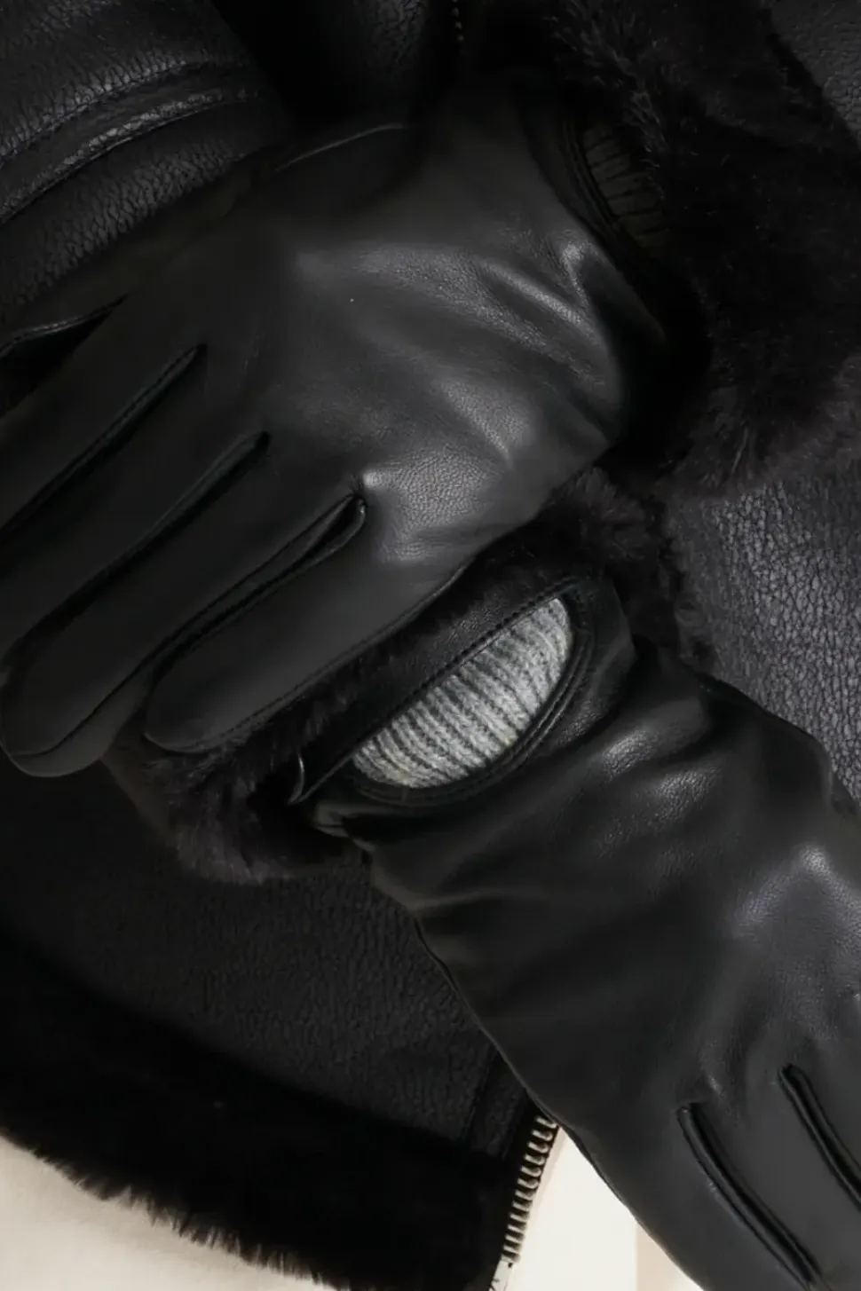 Gift Boxed Knitted Cuff Leather Gloves