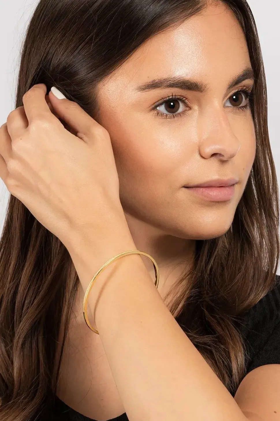 Gift Packaged 'Aaliyah' 18ct Yellow Gold Plated Silver Bangle