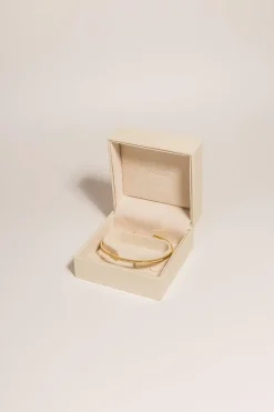 Gift Packaged 'Aaliyah' 18ct Yellow Gold Plated Silver Bangle
