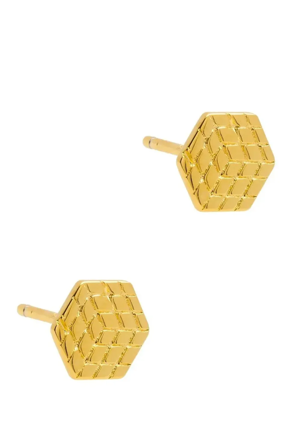 Gift Packaged 'Amoli' 18ct Yellow Gold Plated 925 Silver Geometric Stud Earrings