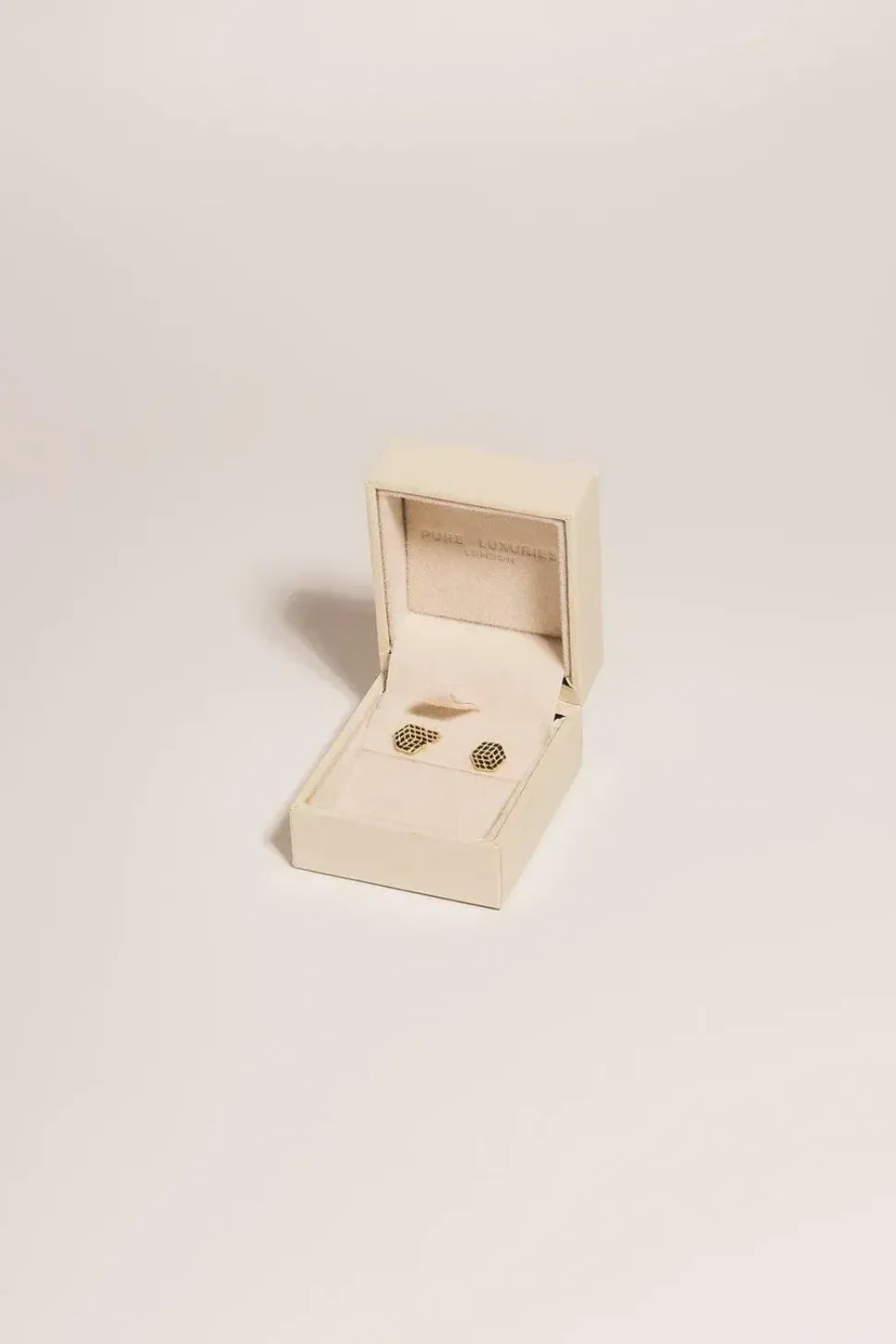 Gift Packaged 'Amoli' 18ct Yellow Gold Plated 925 Silver Geometric Stud Earrings
