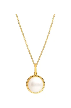Gift Packaged 'Cosmos' 18ct Yellow Gold Plated 925 Silver Pearl Necklace