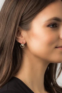 Gift Packaged 'Galli' 18ct Yellow Gold Plated 925 Silver & Shell Pearl Heart Earrings