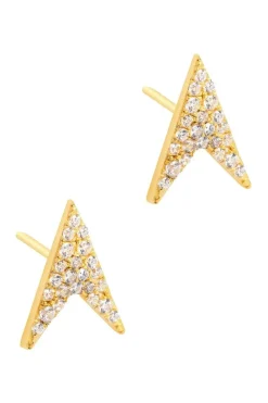 Gift Packaged 'Ines' 18ct Yellow Gold Plated 925 Silver Arrow Earrings