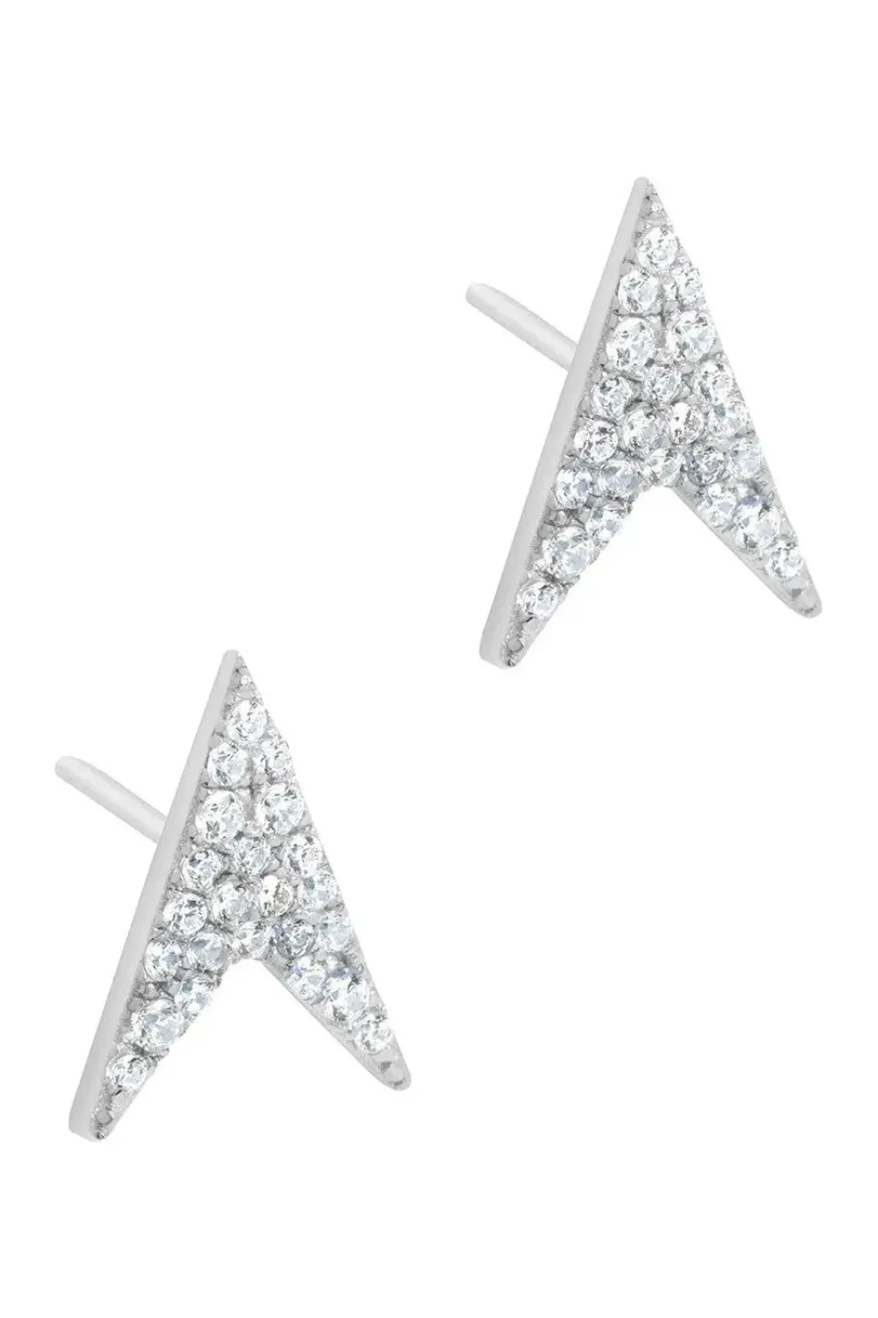 Gift Packaged 'Ines' Rhodium Plated 925 Silver Arrow Earrings