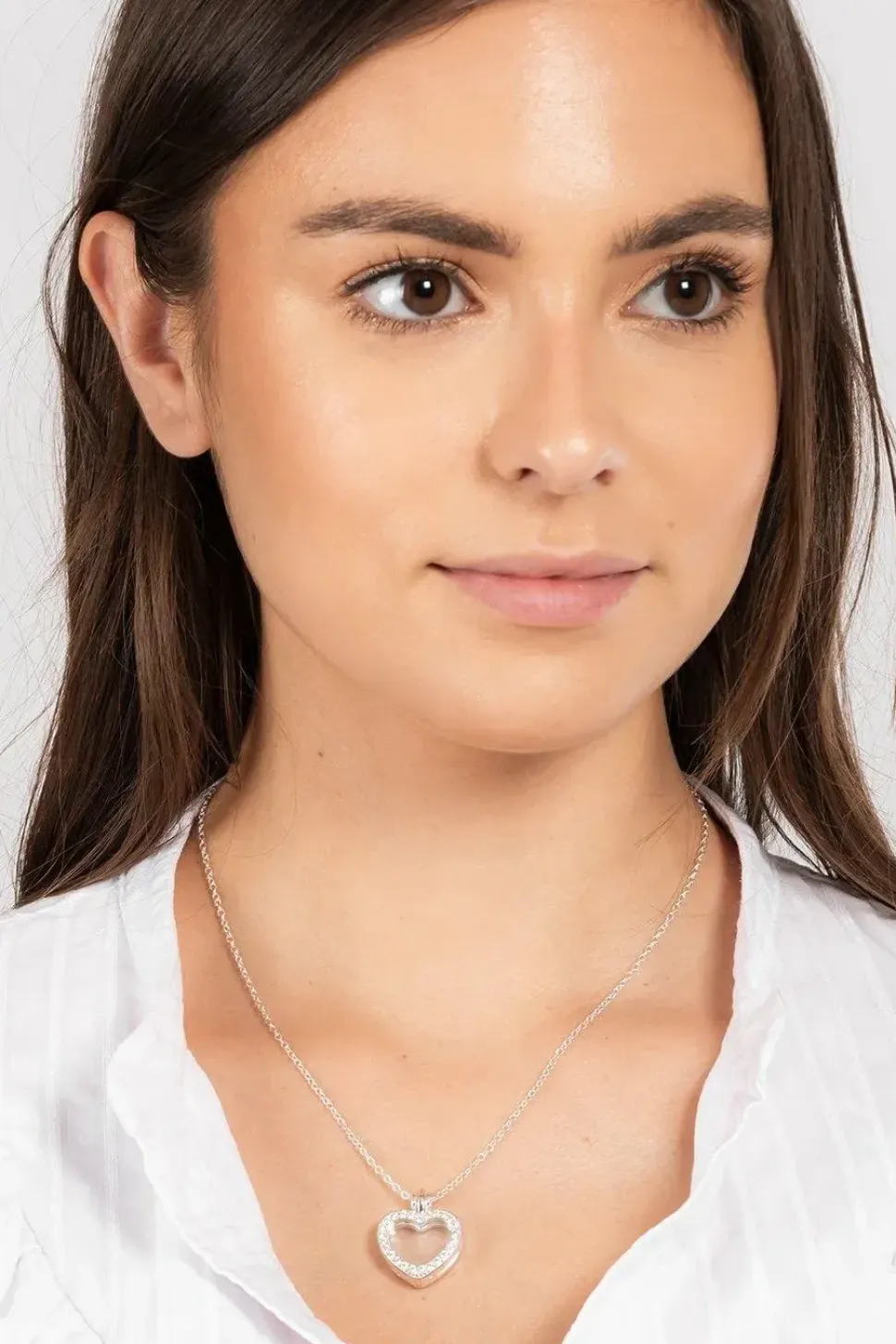 Gift Packaged 'Jordyn' 925 Silver & Cubic Zirconia Locket Necklace