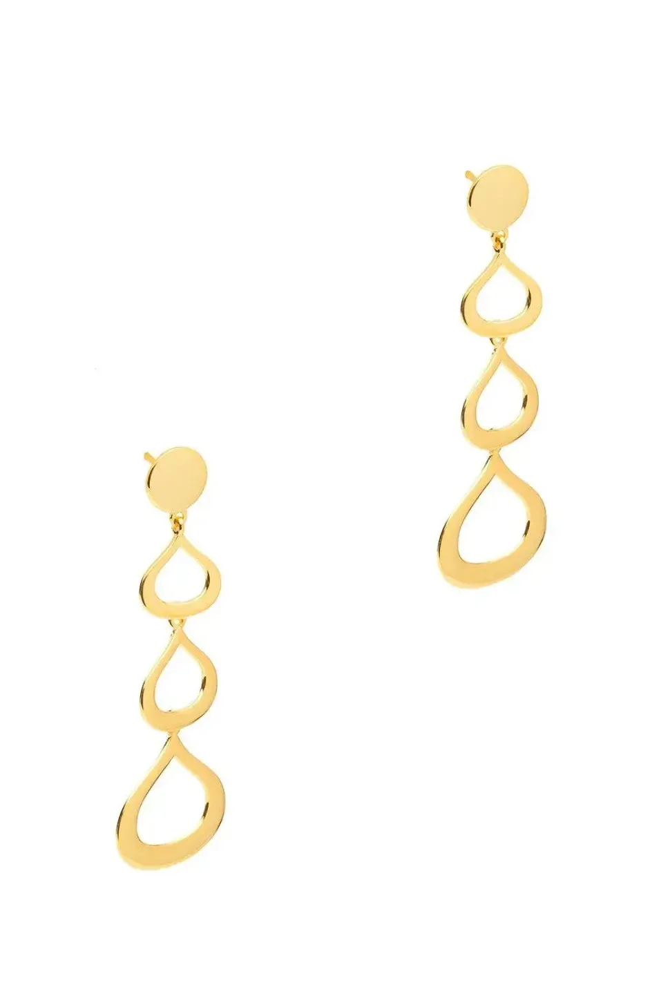 Gift Packaged 'Samara' 18ct Yellow Gold Plated 925 Silver Cut-Out Raindrop Drop Earrings