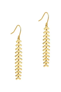Gift Packaged 'Trudy' 18ct Yellow Gold Plated 925 Silver Minimalist Drop Earrings