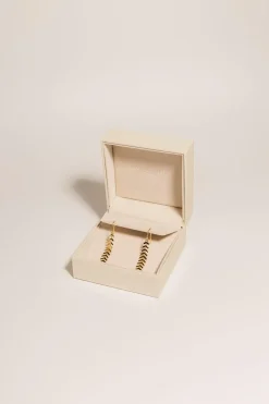 Gift Packaged 'Trudy' 18ct Yellow Gold Plated 925 Silver Minimalist Drop Earrings
