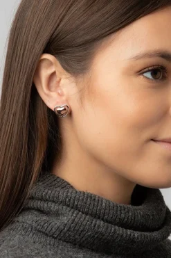 Gift Packaged 'Violette' 18ct Gold Plated 925 Silver Heart Earrings