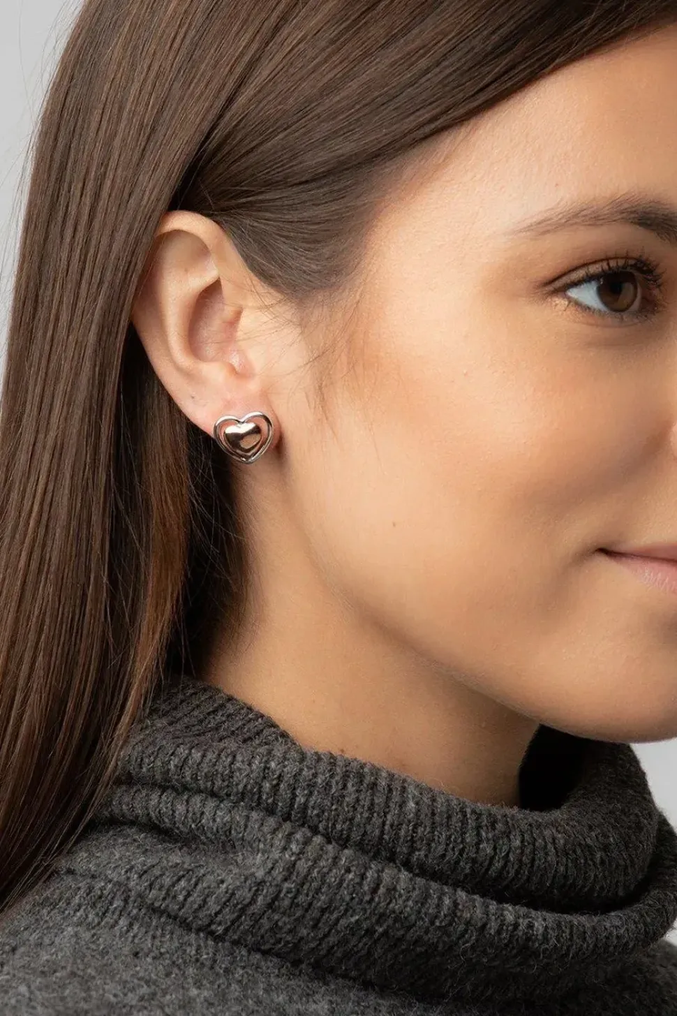 Gift Packaged 'Violette' 18ct Gold Plated 925 Silver Heart Earrings