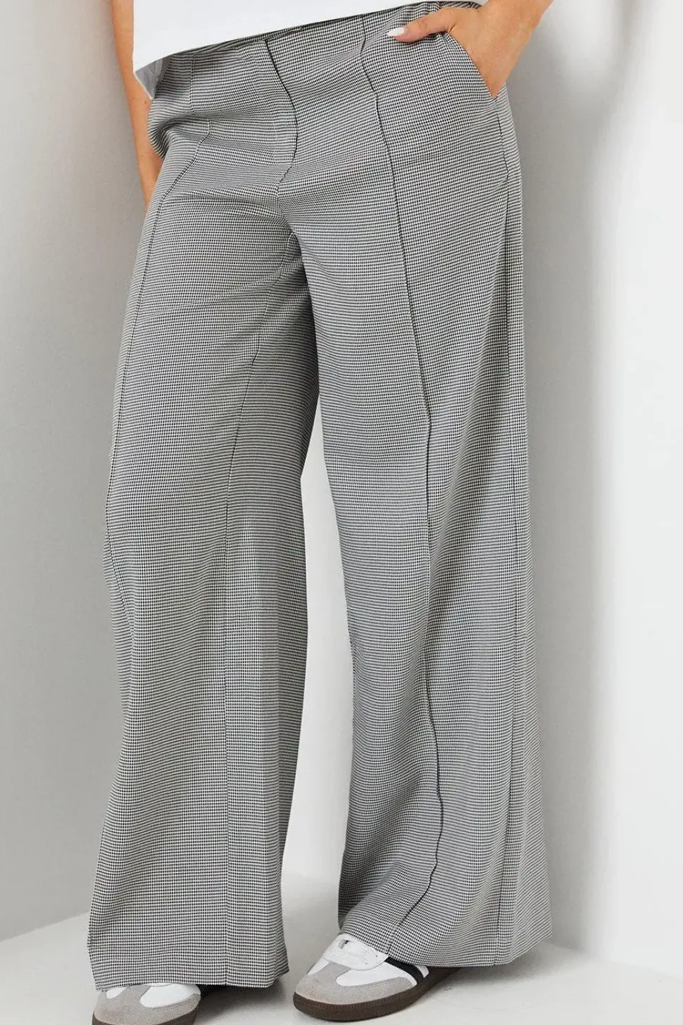 Gingham Wide Leg Trouser