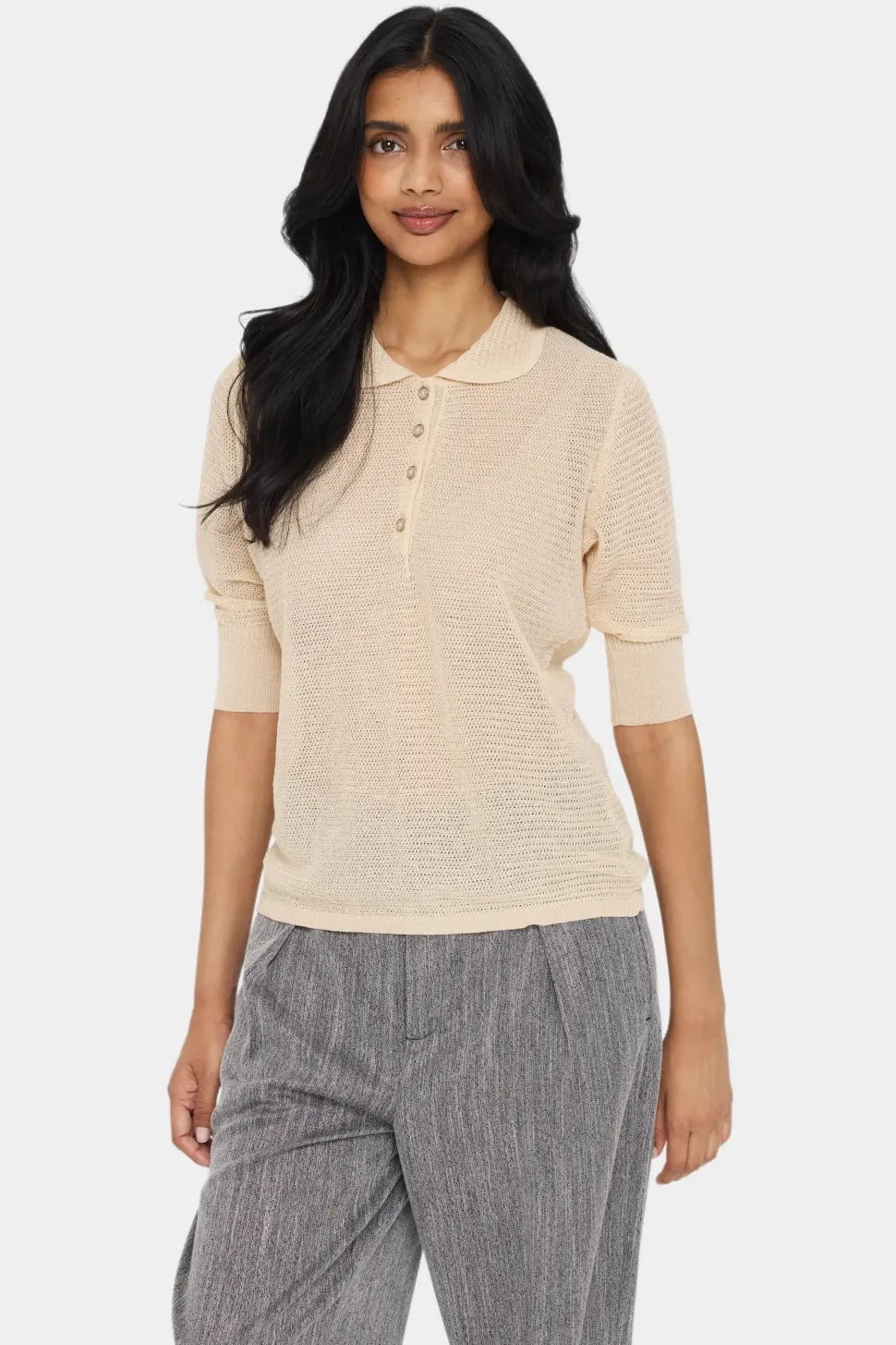 GizetteSZ Half Sleeve Polo Pullover-
