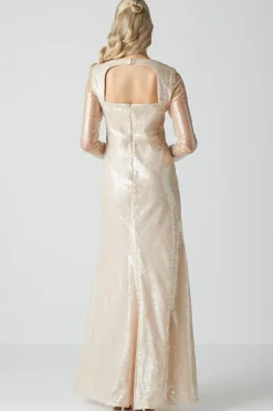 Glass Sequin Long Sleeve Wedding Dress