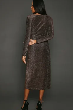 Glitter Detail Jersey Wrap Dress