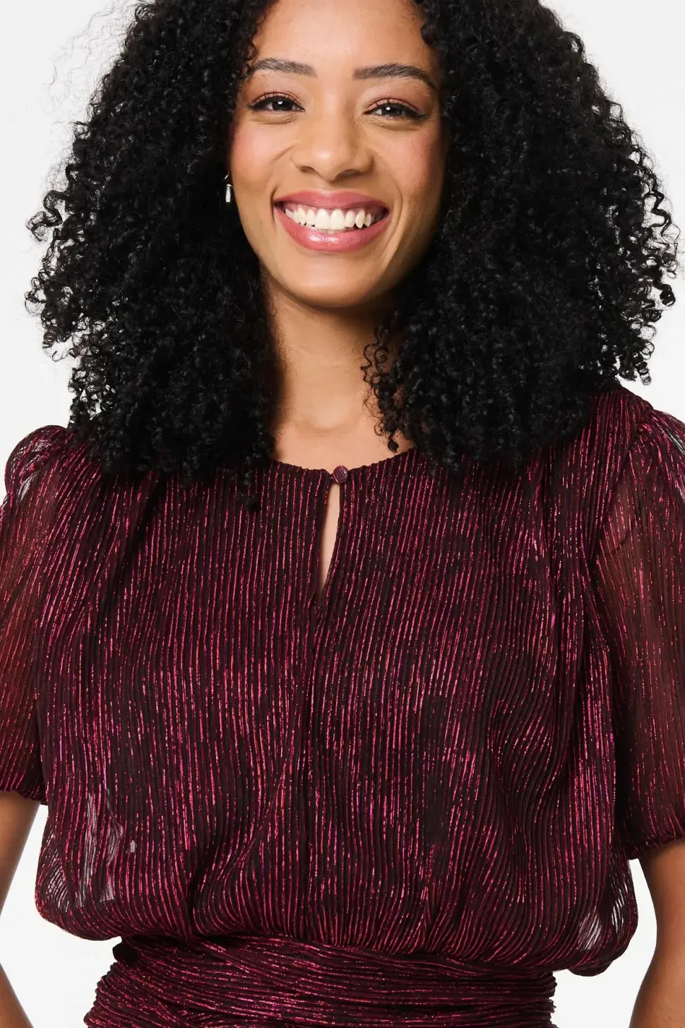 Glitter Mesh Ruched Semi Sheer Crop Top