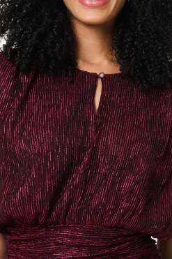Glitter Mesh Ruched Semi Sheer Crop Top