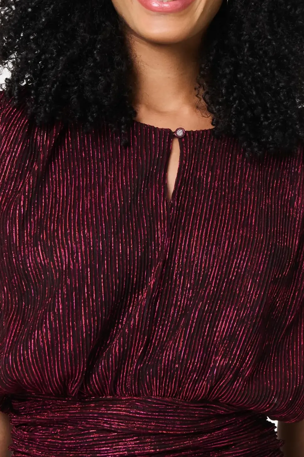 Glitter Mesh Ruched Semi Sheer Crop Top