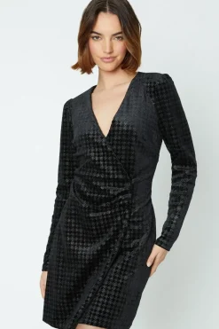 Glitter Velvet Wrap Mini Dress