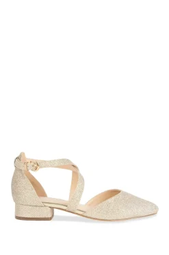 Glitter 'Inaya' Mid Block Heel Court Shoes