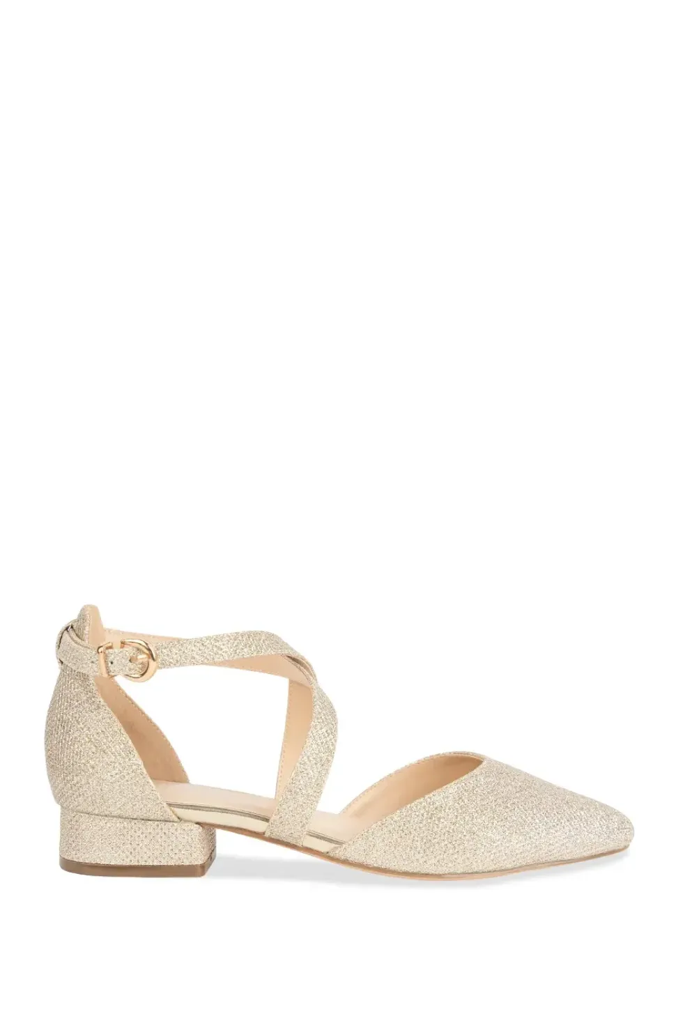 Glitter 'Inaya' Mid Block Heel Court Shoes