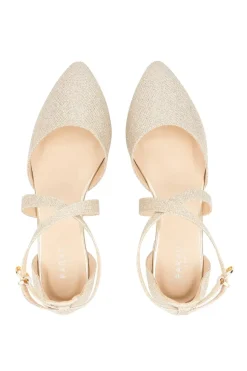 Glitter 'Inaya' Mid Block Heel Court Shoes