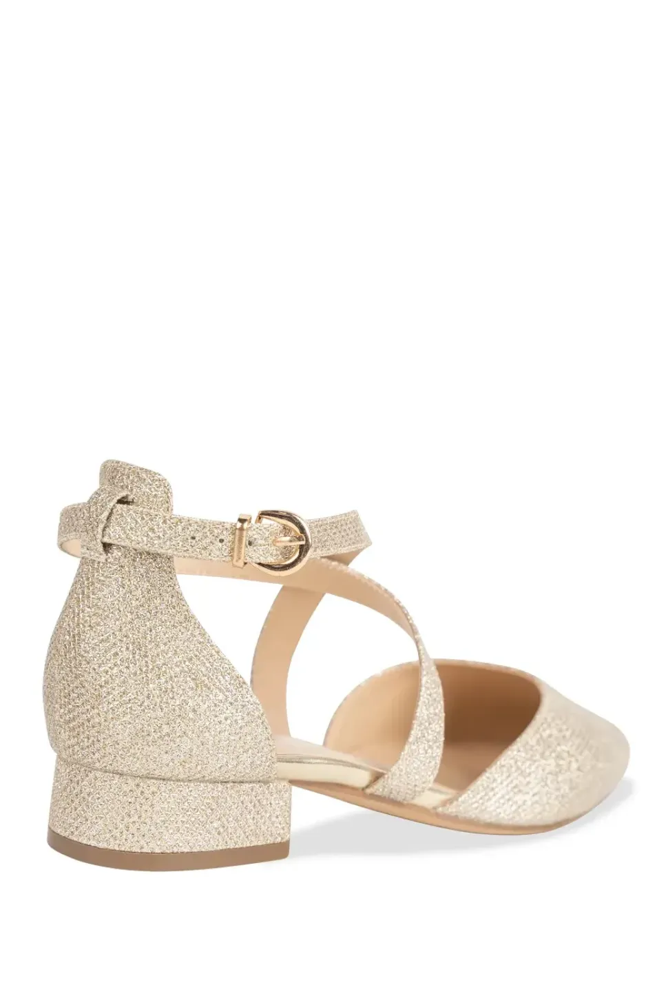 Glitter 'Inaya' Mid Block Heel Court Shoes