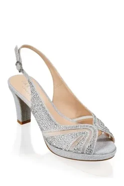 Glitter 'Linda' Low Platform Sling Back Sandal