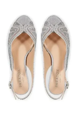 Glitter 'Linda' Low Platform Sling Back Sandal