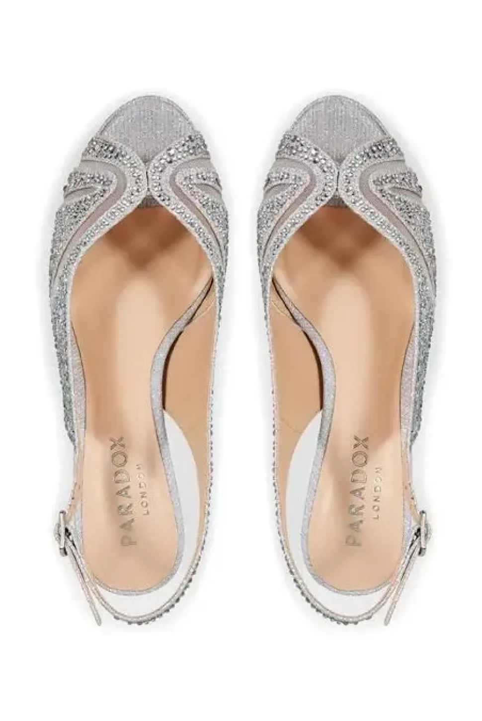 Glitter 'Linda' Low Platform Sling Back Sandal