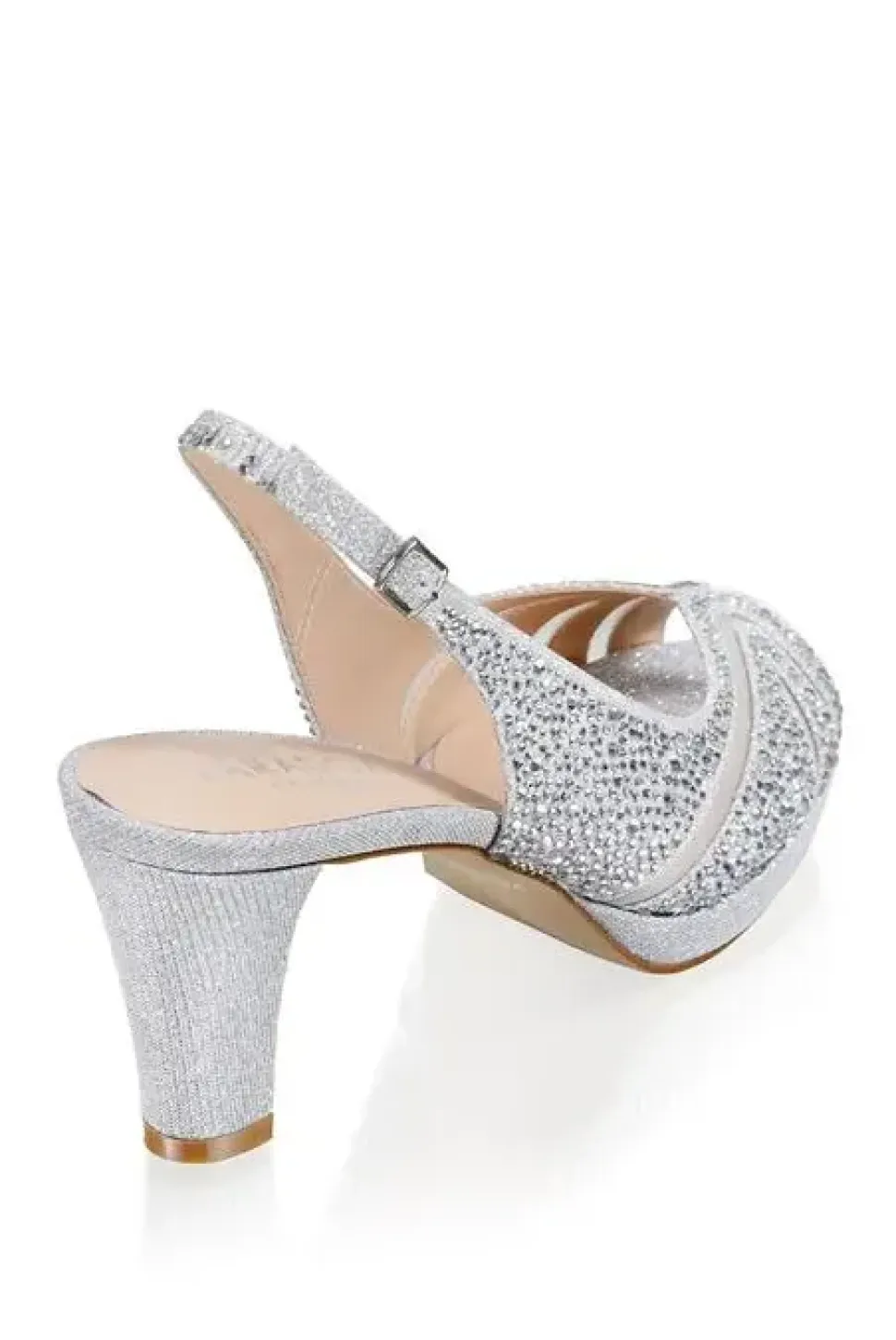 Glitter 'Linda' Low Platform Sling Back Sandal