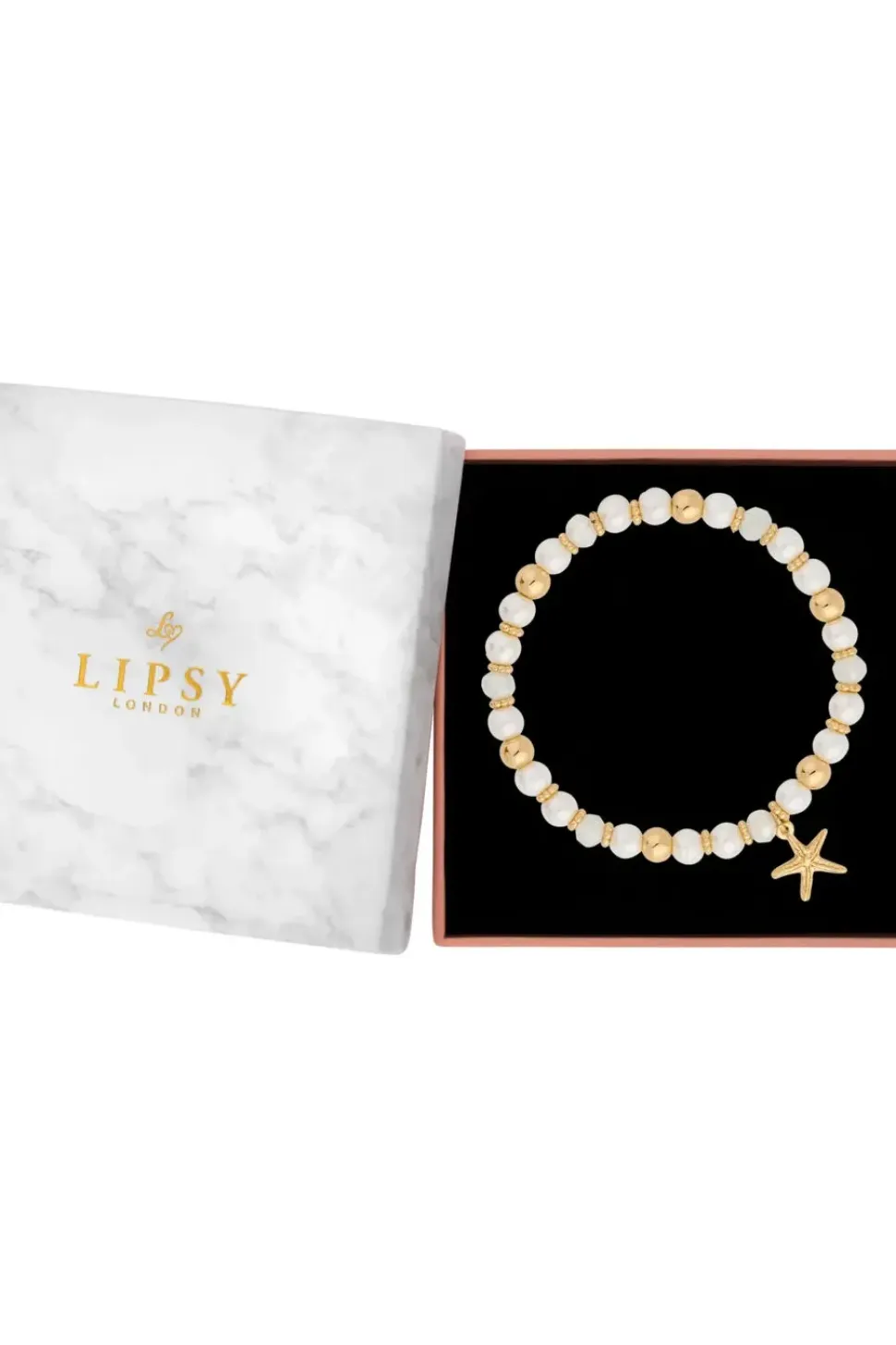 Gold Beaded Charm Coastal Bracelet - Gift Boxed