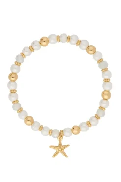 Gold Beaded Charm Coastal Bracelet - Gift Boxed