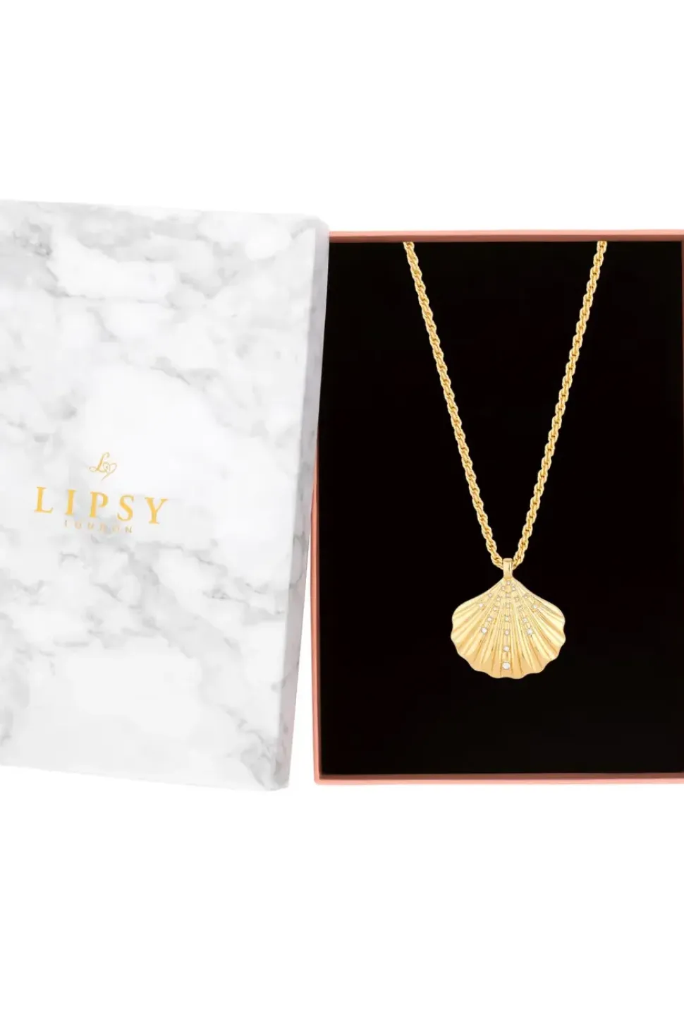 Gold Oversized Shell Necklace - Gift Boxed
