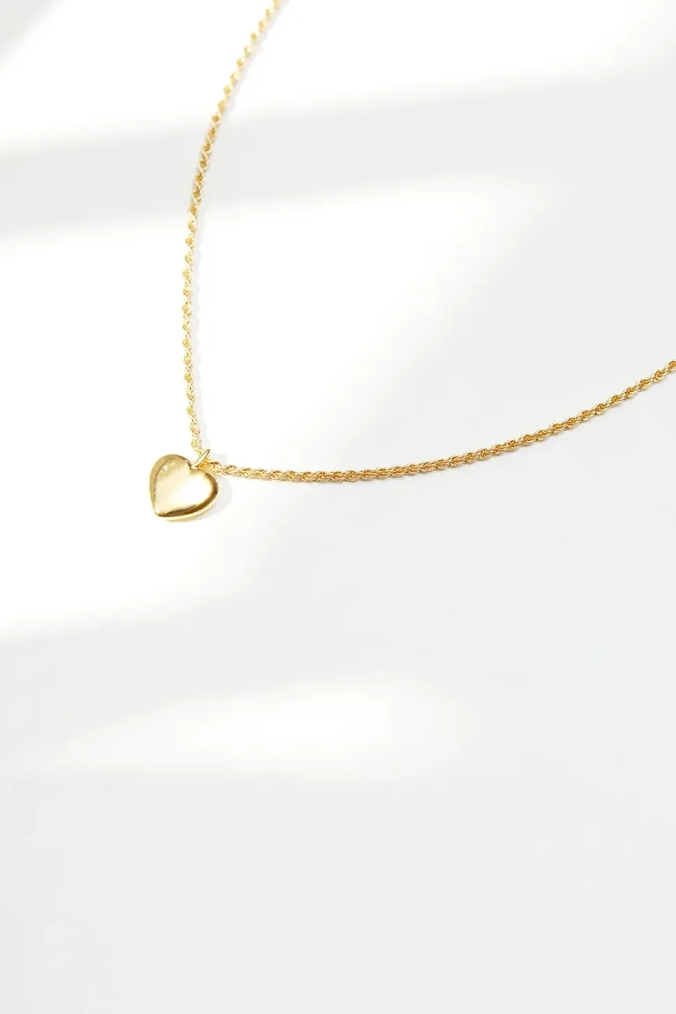 Gold Plated Sterling Silver 925 Polished Heart Necklace