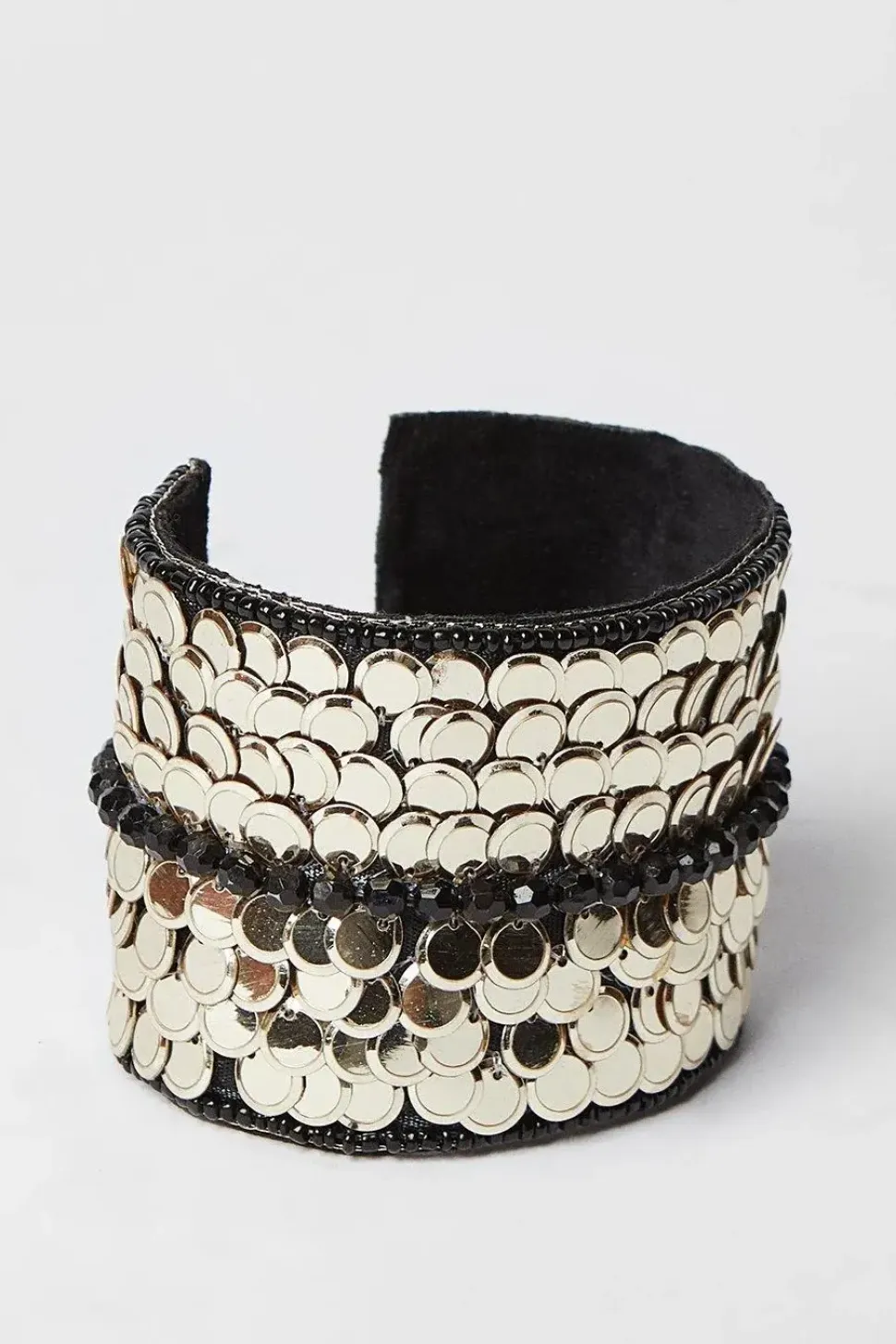 Gold Sequin Detail Cuff Braclet