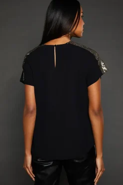 Gold Sequin Insert T-shirt