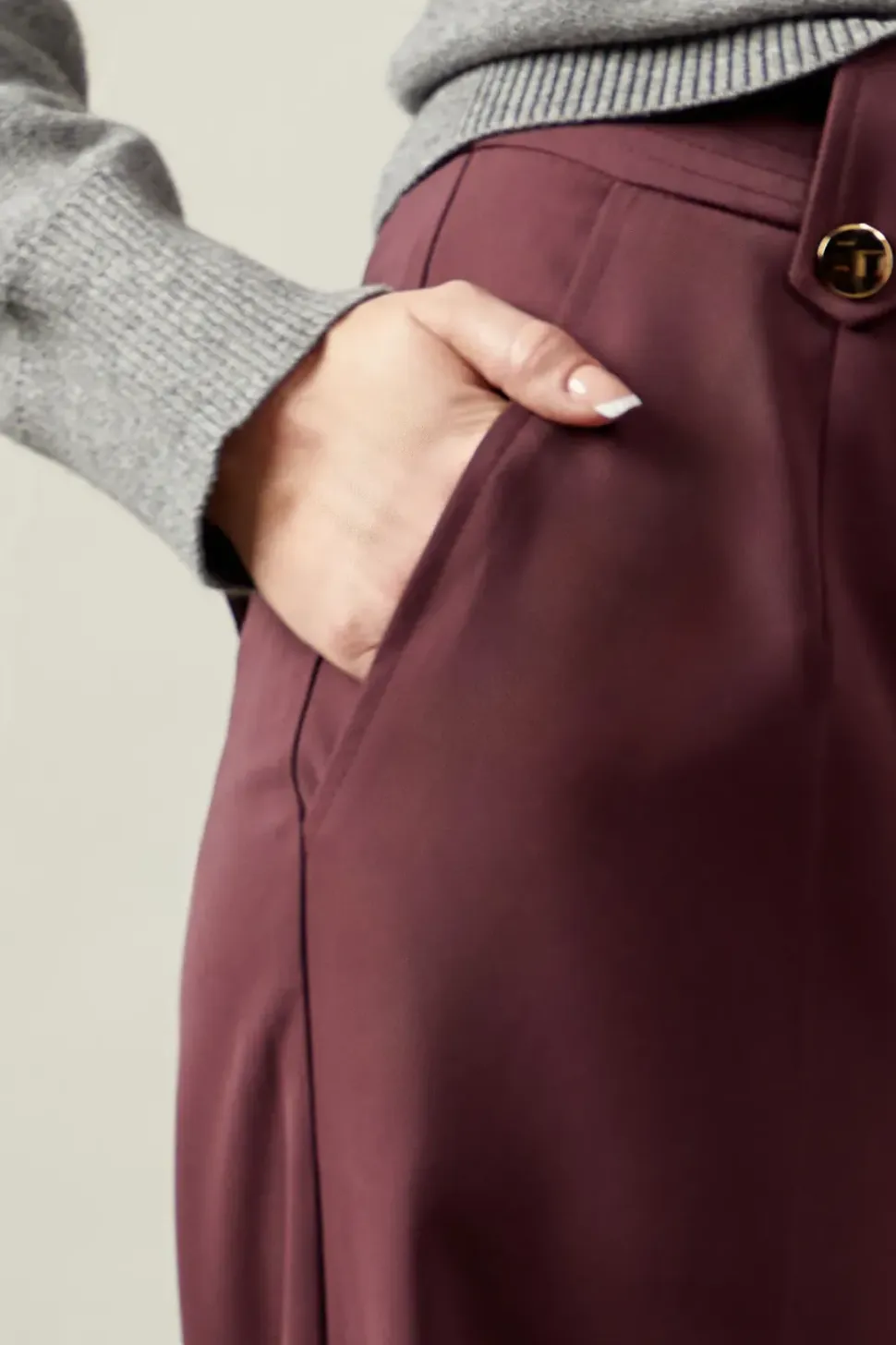 Gold Trim Wide Leg Trousers