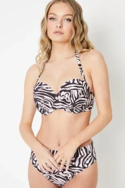 Gorgeous Animal Padded Strapless Bikini Top