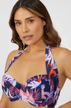 Gorgeous Arianna Palm Non Pad Balcony Bikini Top