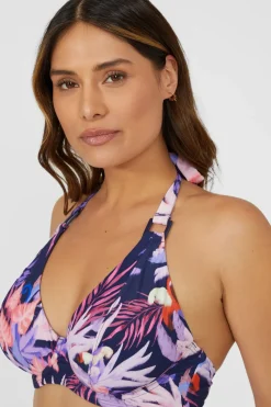 Gorgeous Arianna Palm Non Padded Plunge Underwire Bikini Top